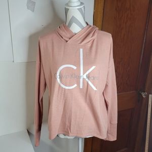 Womans Calvin Klein Pink/Salmon Lightweight Hoodie Size medium